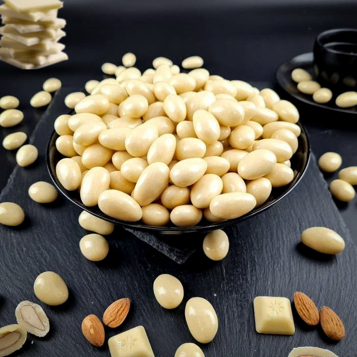 Дражеяс ар манделем балта бельгю шоколаде