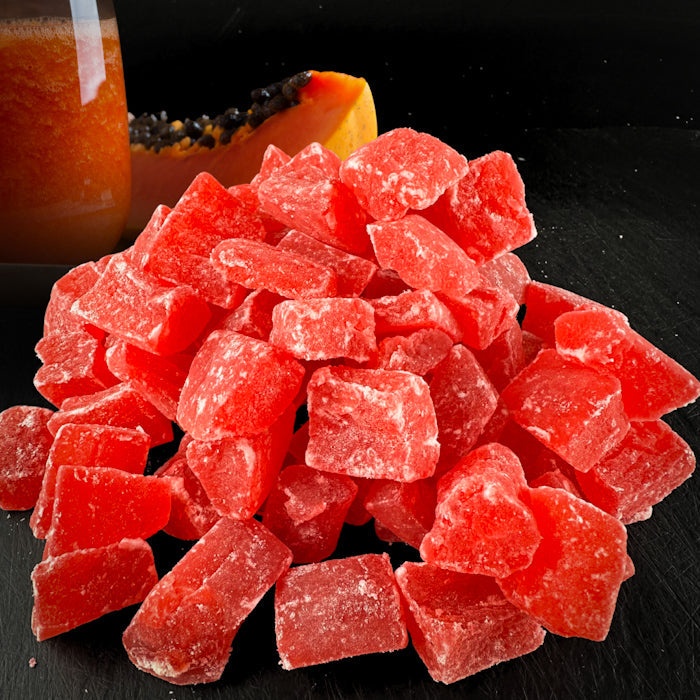 Жавета папайя - kubiņi ar cukuru