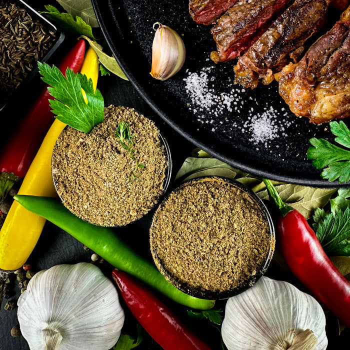 Garšvielu maisījums aromātiskiem liellopu gaļas ēdieniem 