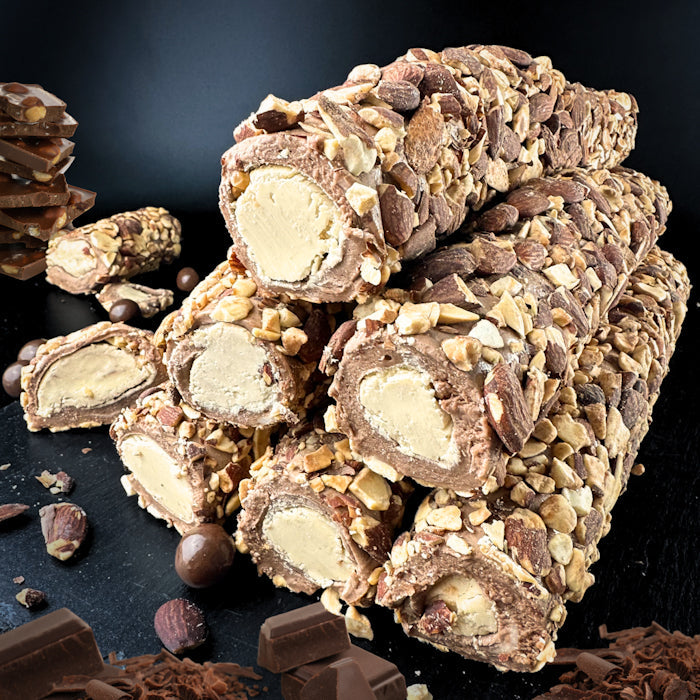 Каралискаис лукумс ар лиелием манделю риекстием и шоколади