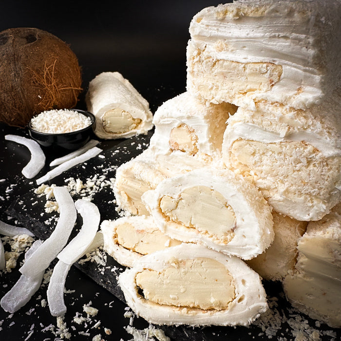 Kokosriekstu-piena lukums ar baltas šokolādes kremu