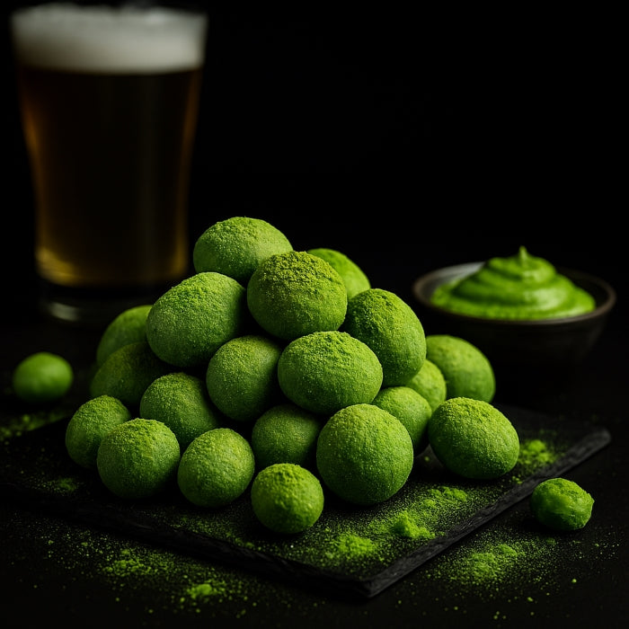 Kraukšķīgie zemesrieksti vasabi apvalkā