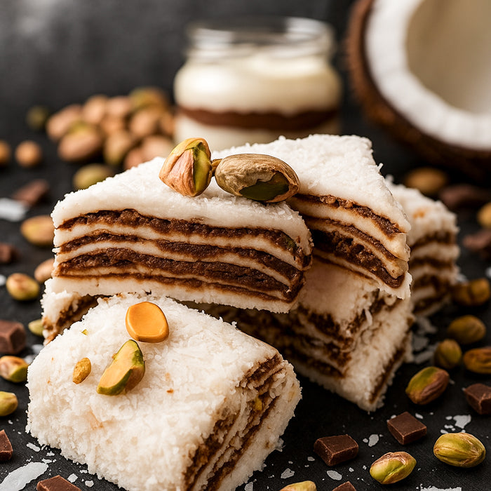 Лукума тортите с кокосом и фисташками