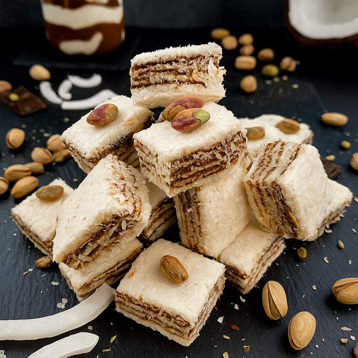 Лукума тортите с кокосом и фисташками