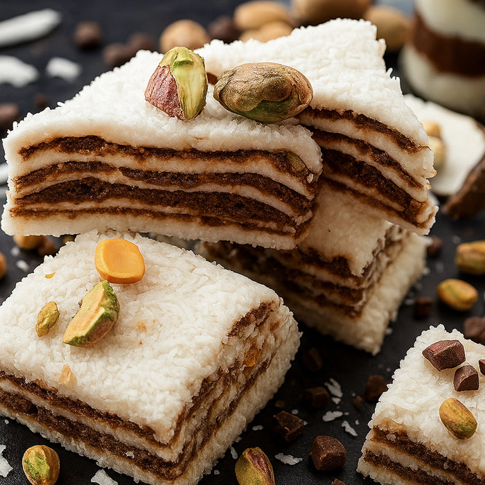 Лукума тортите с кокосом и фисташками