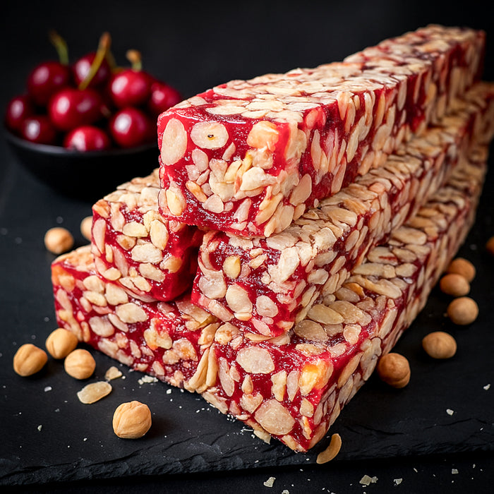 Lukums ar ķiršu garšu un lazdu riekstiem 