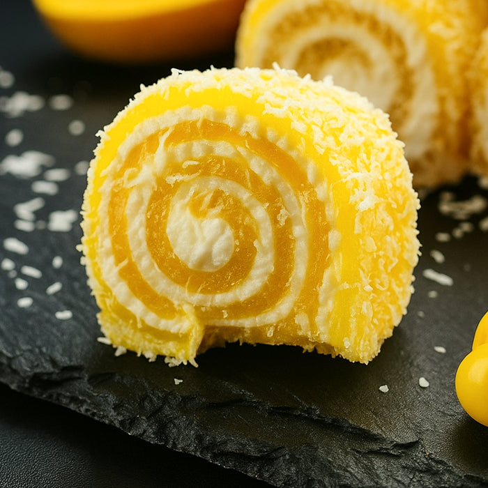 Манго лукумс ar kokosriekstu skaidiņām 