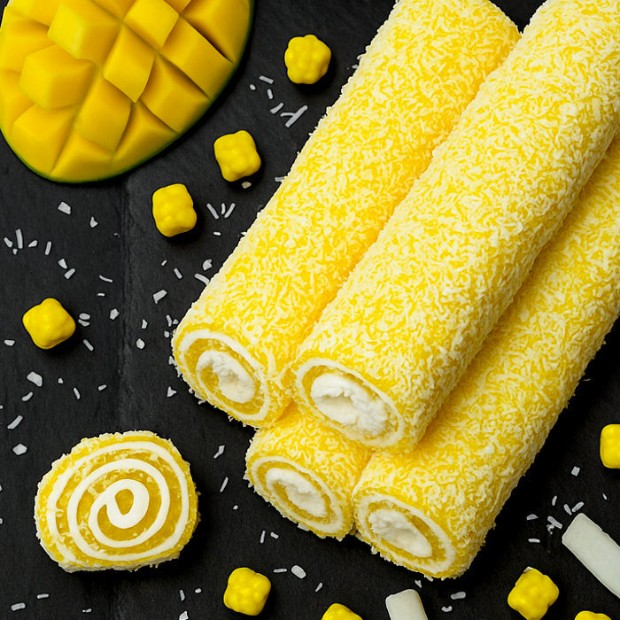 Манго лукумс ar kokosriekstu skaidiņām 