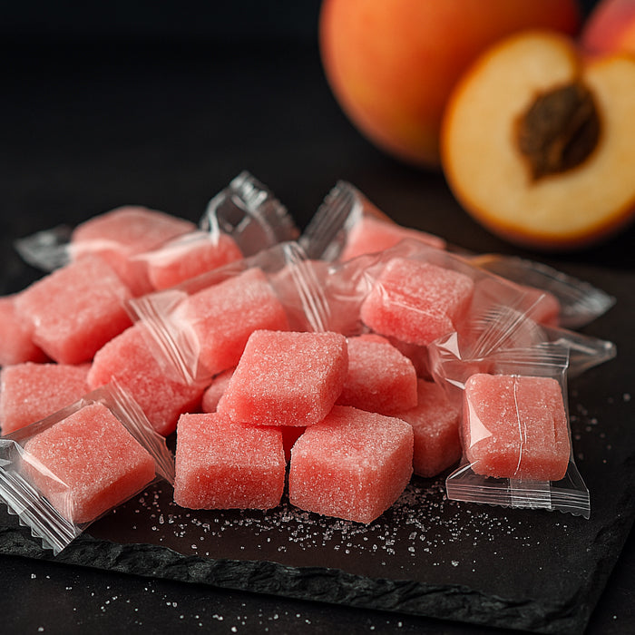 Persiku košļājamas konfektes