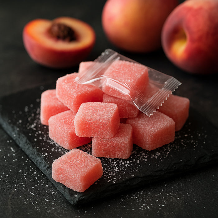 Persiku košļājamas konfektes