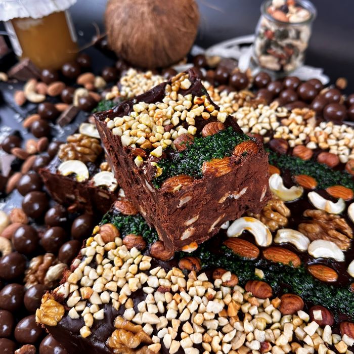 Шоколадес халва-шербетс с риекстием 