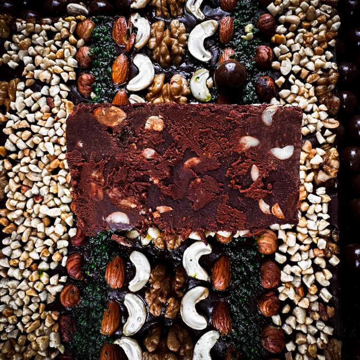 Шоколадес халва-шербетс с риекстием 