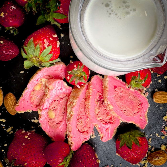 Земеню лукумс ар земень крему ар манделем